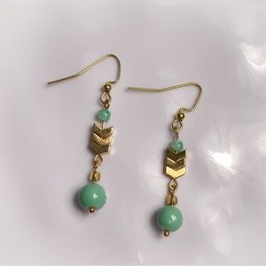 Blue Glass Dangle Earrings